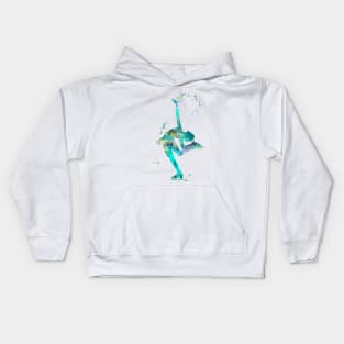 Figure Skating Watercolor Painting 2 Kids Hoodie